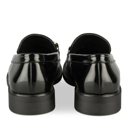 Mocassins NOIR Femme Motif Chaîne A Enfiler