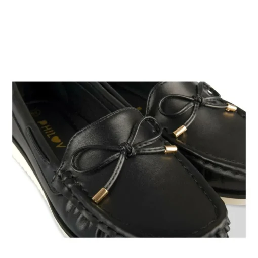 Mocassins NOIR Femme Motif Uni A Enfiler