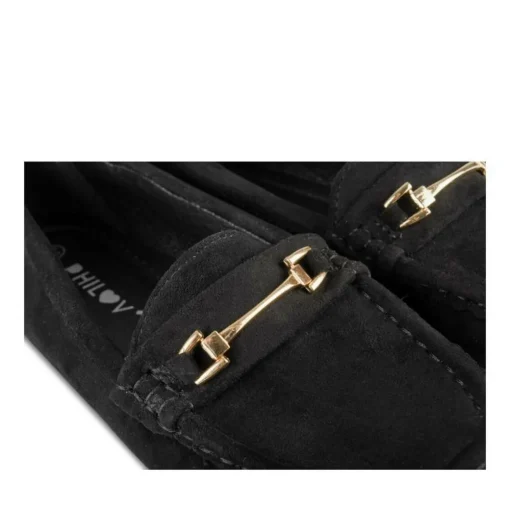 Mocassins NOIR Femme Motif Chaîne A Enfiler