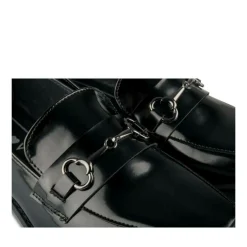 Mocassins NOIR Femme Motif Chaîne A Enfiler