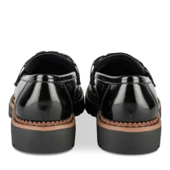 Mocassins NOIR Femme Motif Chaîne A Enfiler