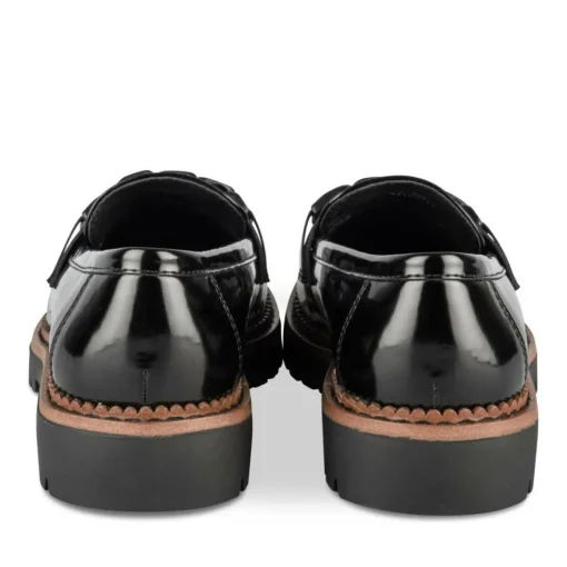 Mocassins NOIR Femme Motif Chaîne A Enfiler