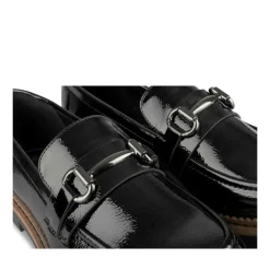 Mocassins NOIR Femme Motif Chaîne A Enfiler