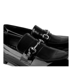 Mocassins NOIR Femme Motif Chaîne A Enfiler