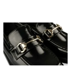 Mocassins NOIR Femme Motif Chaîne A Enfiler