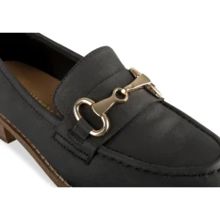 Mocassins NOIR Femme Motif Uni A Enfiler