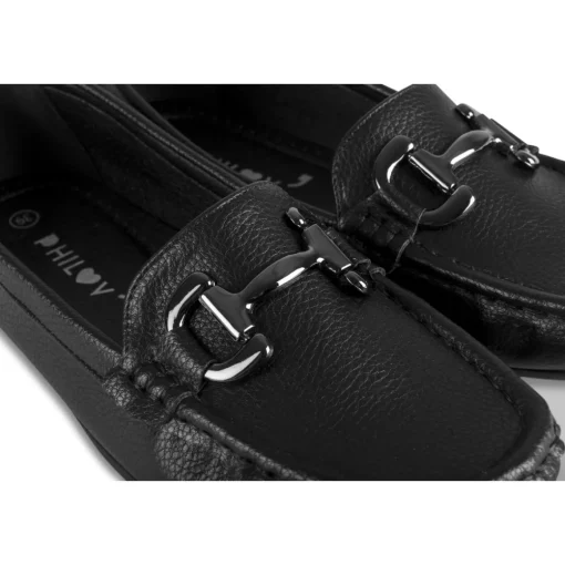 Mocassins NOIR Femme Motif Uni A Enfiler