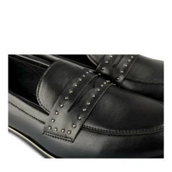 Mocassins NOIR Femme Motif Clouté A Enfiler