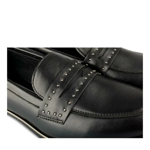 Mocassins NOIR Femme Motif Clouté A Enfiler