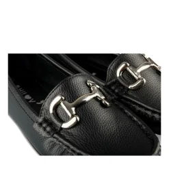 Mocassins NOIR Femme Motif Chaîne A Enfiler