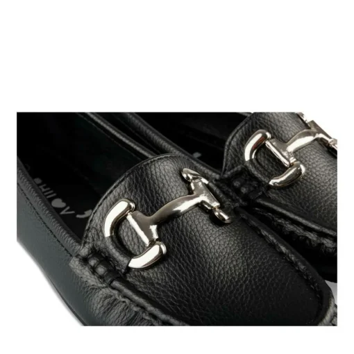 Mocassins NOIR Femme Motif Chaîne A Enfiler