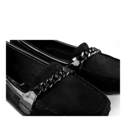 Mocassins NOIR Femme Motif Chaîne A Enfiler
