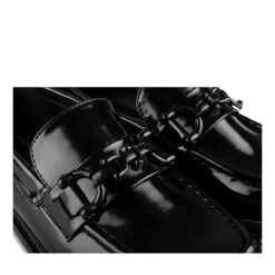 Mocassins NOIR Femme Motif Chaîne A Enfiler