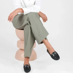 Mocassins NOIR Femme Motif Chaîne A Enfiler