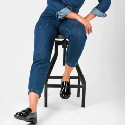 Mocassins NOIR Femme Motif Chaîne A Enfiler