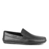 Mocassins NOIR Homme CUIR Motif Uni A Enfiler
