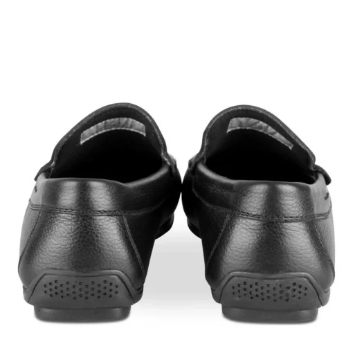 Mocassins NOIR Homme CUIR Motif Uni A Enfiler