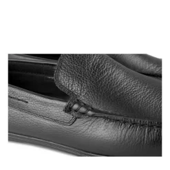 Mocassins NOIR Homme CUIR Motif Uni A Enfiler