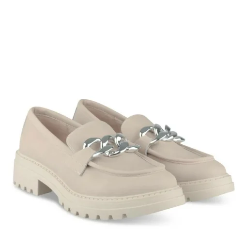 Mocassins ROSE Femme CUIR Motif Chaîne A Enfiler