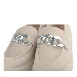 Mocassins ROSE Femme CUIR Motif Chaîne A Enfiler