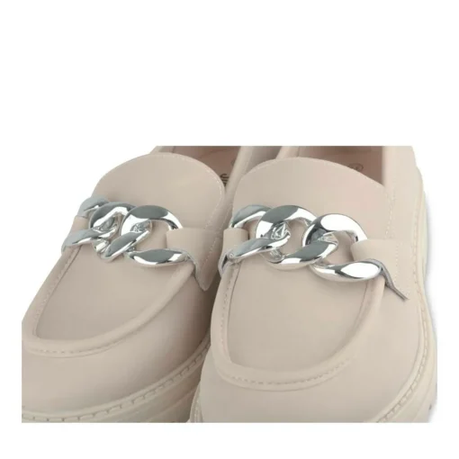 Mocassins ROSE Femme CUIR Motif Chaîne A Enfiler