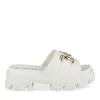 Mules BLANC Femme Motif Chaîne A Enfiler