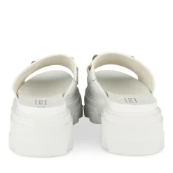 Mules BLANC Femme Motif Chaîne A Enfiler