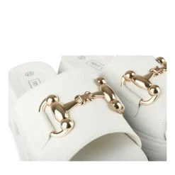 Mules BLANC Femme Motif Chaîne A Enfiler