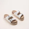 Mules BLANC Femme Motif Uni A Enfiler