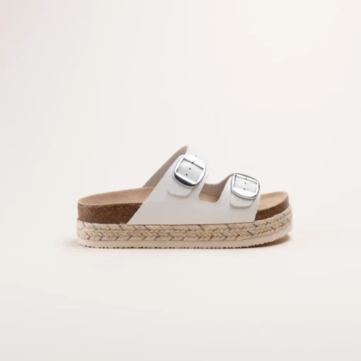 Mules BLANC Femme Motif Uni A Enfiler