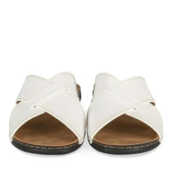 Mules BLANC Femme Motif Uni A Enfiler