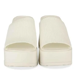 Mules BLANC Femme Motif Uni A Enfiler