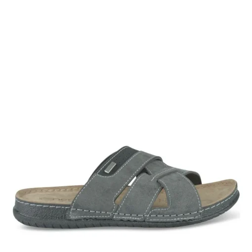 Mules Confort GRIS Homme Motif Uni A Enfiler