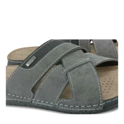 Mules Confort GRIS Homme Motif Uni A Enfiler