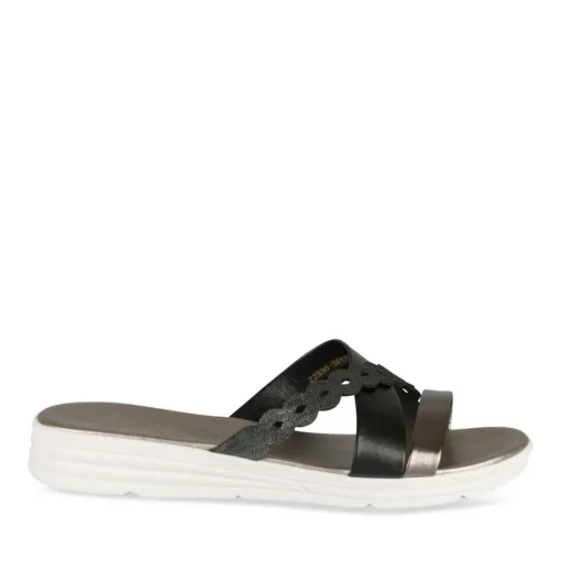 Mules Confort NOIR Femme Motif Uni A Enfiler