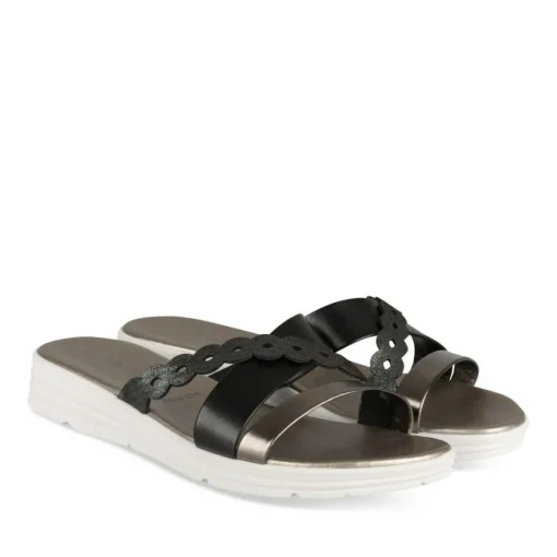 Mules Confort NOIR Femme Motif Uni A Enfiler