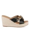 Mules Corde NOIR Femme Motif Chaîne A Enfiler