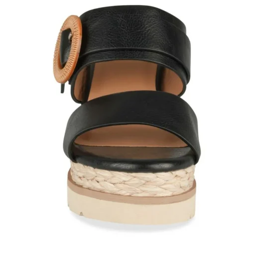 Mules Corde NOIR Femme Motif Uni A Enfiler