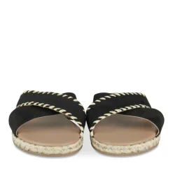 Mules Corde NOIR Femme Motif Tressé A Enfiler