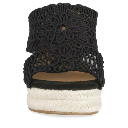 Mules Corde NOIR Femme Motif Tressé A Enfiler