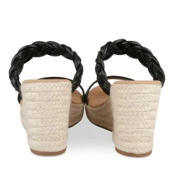 Mules Corde NOIR Femme Motif Tressé A Enfiler