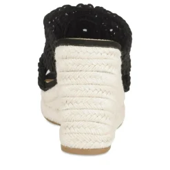 Mules Corde NOIR Femme Motif Tressé A Enfiler