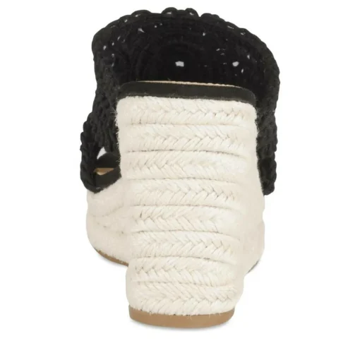 Mules Corde NOIR Femme Motif Tressé A Enfiler