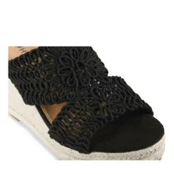 Mules Corde NOIR Femme Motif Tressé A Enfiler