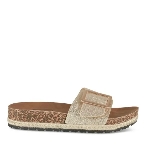Mules Corde OR Femme Motif Paillettes A Enfiler