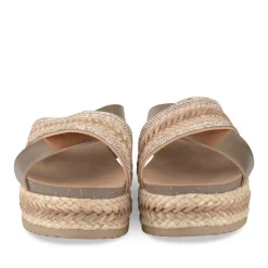 Mules Corde ROSE Femme Motif Paillettes A Enfiler