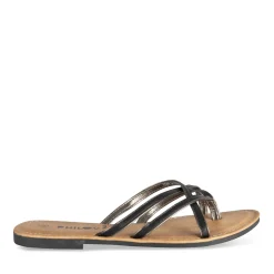 Mules Entredoigt NOIR Femme Motif Uni A Enfiler