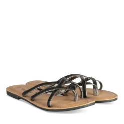 Mules Entredoigt NOIR Femme Motif Uni A Enfiler