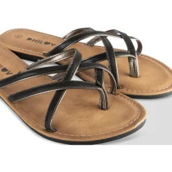 Mules Entredoigt NOIR Femme Motif Uni A Enfiler
