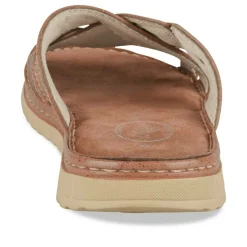 Mules MARRON Homme CUIR Motif Uni A Enfiler